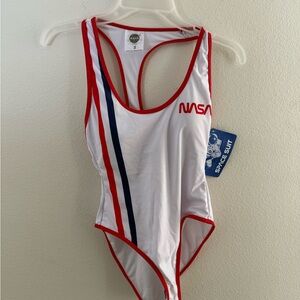 NASA Women's One Piece Swimsuit - White and Red